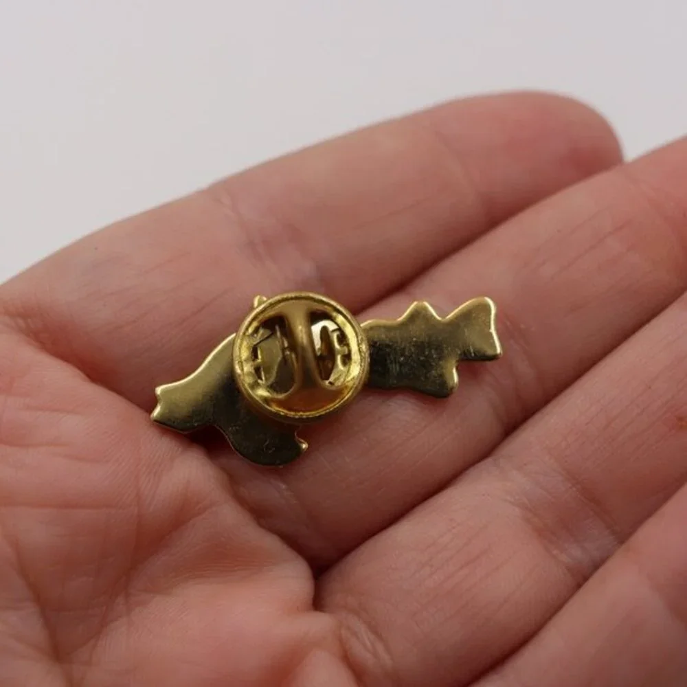 Vintage Watersmeet Enamel Red Pin Unique Unusual Pin